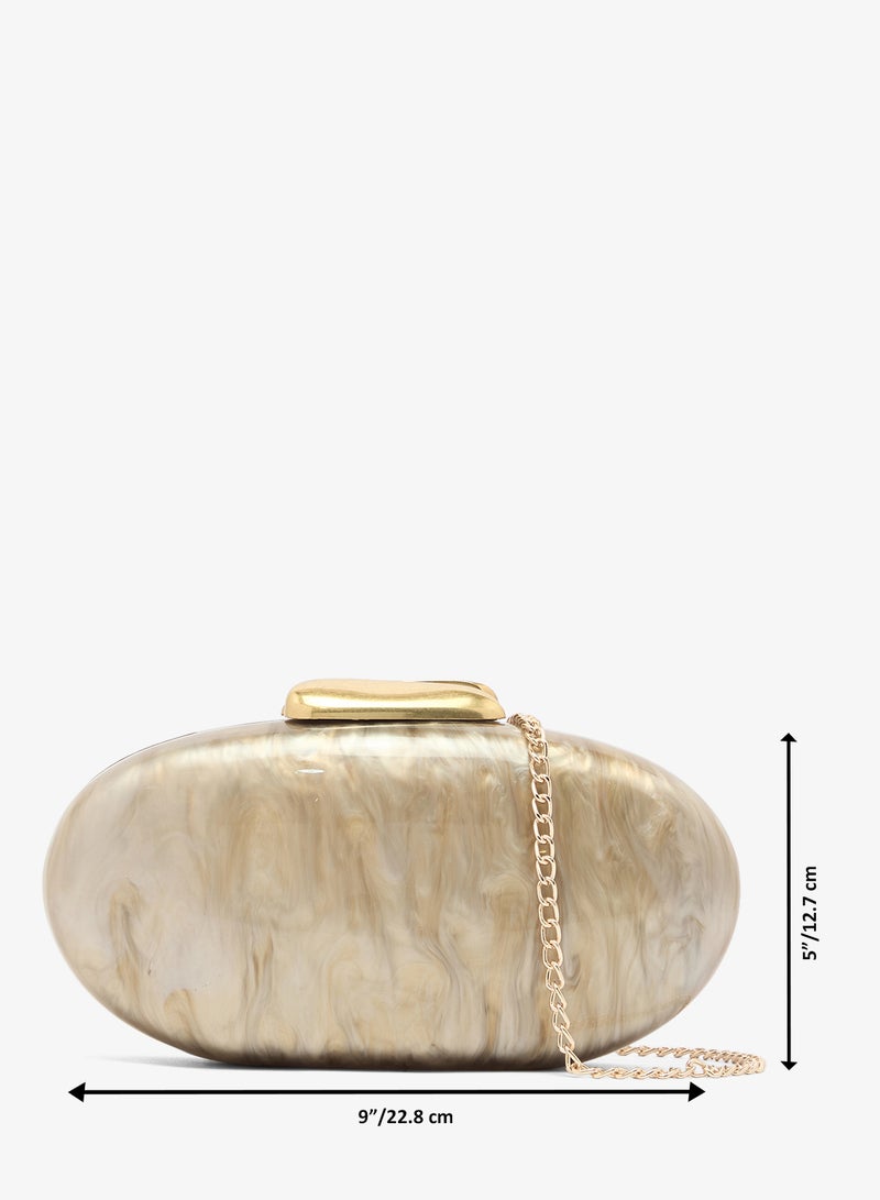 ايلا ليمتد اديشن حقيبة يد بيضاوية بتفاصيل ذهبية - Image 5